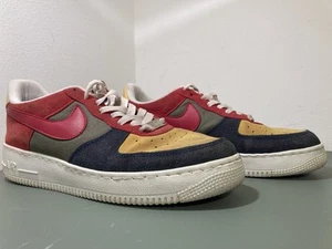 Nike Air Force 1 UK Size 5 Suede Trainers Red Yellow Green Blue RARE Good  - Picture 1 of 12