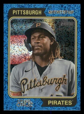 2023 Topps Heritage Chrome Blue Sparkle Refractors #252 Oneil Cruz - Image 1 of 2