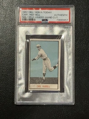 Oklahoma Today 1959 Carl Hubbell Salón de la fama PSA Auténtico NY Giants Pop 4, 13 superior. Raro Foto 1 de 3