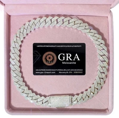 Moissanite 8 - 24" inches Miami Cuban Chain 20mm Necklace Iced Out Silver Gold - Image 1 of 4