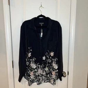 the limited button down Top 3X Botanic Border - Picture 1 of 4