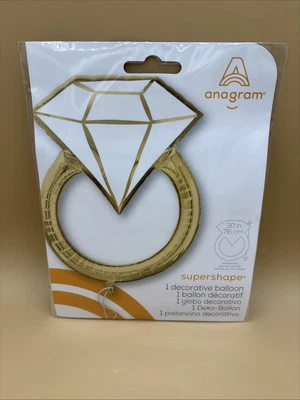 "Anillo de diamantes súper forma anagrama globo decorativo 30""" Foto 1 de 4