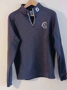Footjoy Wiltshire Golf Quarter Zip Jumper Mens Small Black Golf Athletic Fit - Picture 1 of 5