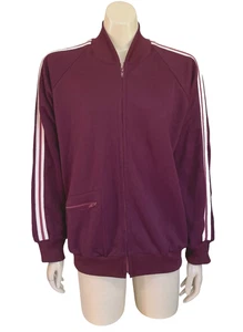 Vintage Spicer Tracksuit Top Unisex Sz 38 16M Chest 95cm Zip Up Aust Made Maroon - Picture 1 of 12