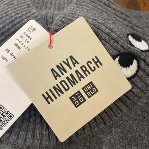 Uniqlo Anya Hindmarch Collaboration Cashmere High Neck Sweater Gray Size XXL New - Picture 1 of 7
