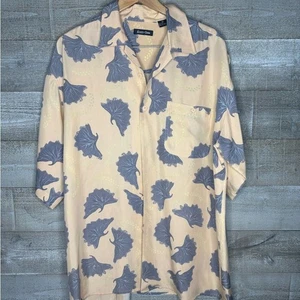 Bobby Chan Hemd 100% Seide bedruckt XL Button Down Kurzarm - Bild 1 von 3