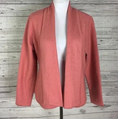Blazer Kasper para mujer talla L rosa fieltro manga larga frente abierto 100 % lana Foto 1 de 4