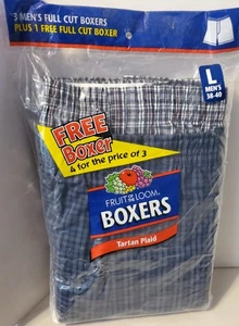 Boxer uomo Fruit Of The Loom tessuto tartan confezione da 4 pezzi taglia L 38-40 - Foto 1 di 2