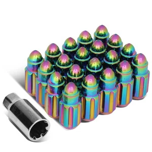 NRG Innovations LN-LS510MC-21 M12x1.25 20Pc 5cm Bullet Shaped End Lug Nut + Key - Picture 1 of 6