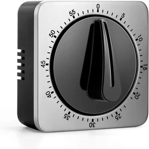 Orologio Timer Meccanico Cucina con Allarme Forte Supporto Magnetico, Acciaio Inox Steet - Foto 1 di 12