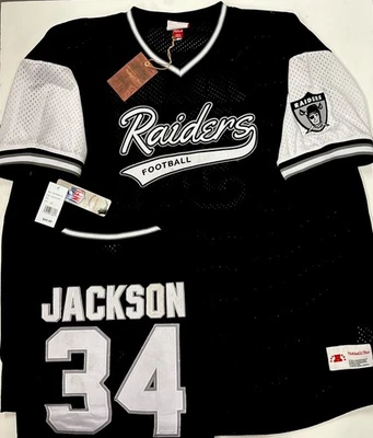 Camiseta masculina retrô de futebol americano NFL 3X Bo Jackson Raiders - Imagem 1 de 4