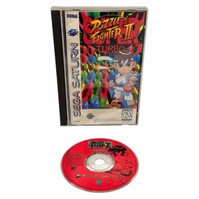 Super Puzzle Fighter II Turbo (Sega Saturn) Complete w/ Man + Reg Card Tested