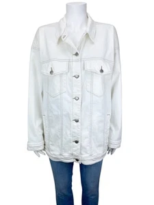 Eileen Fisher Damen Jeansjacke Bio Baumwolle Oversized weiß Gr. M - Bild 1 von 6
