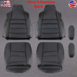 For 2003-2007 Ford F250 F350 Driver & Passenger Bottom & Back Seat Cover Black - Picture 1 of 15