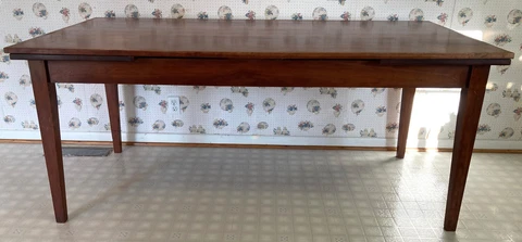 Late 19th Century Antique Cherry Double Extending Farmhouse Table - Rare Cover
