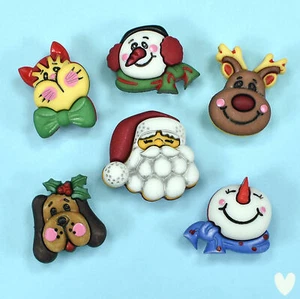 Buttons Galore Santa & Friends CM101 Christmas Snowmen Snowflakes Dress it Up - Picture 1 of 4