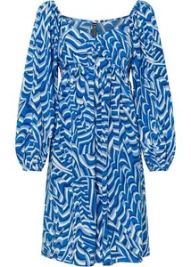 Kleid mit tiefem Ausschnitt Gr. 44 Blau Mini-Dress Langarm Freizeitkleid Neu* - Bild 1 von 1