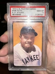 FINAL PRICE DROP: 💎 10 Babe Ruth, '73 US Playing Cards, PSA/POP 16, 9 Spades - Bild 1 von 4