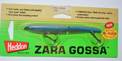heddon zara gossa 5" articulado slug-go hardbait pasear al perro espalda azul con escamas Foto 1 de 4