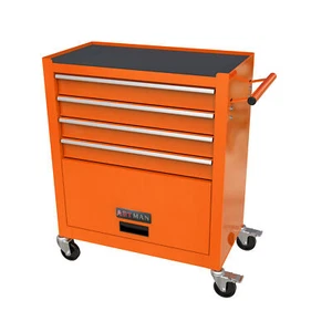 Multifunctional Tool Cart with 4 Drawers and Wheels for Easy Mobility Orange - Picture 1 of 12