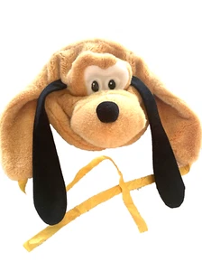 DISNEYLAND PARIS VINTAGE PLUTO PLUSH HAT YOUTH SIZE EAR FLAPS - Picture 1 of 10
