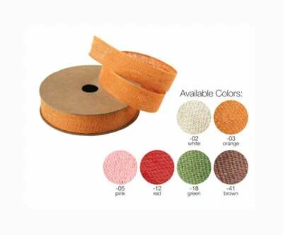 Cinta de mezcla de algodón de lino de 5/8" rollo de 25 yardas - 6 opciones de color Foto 1 de 4