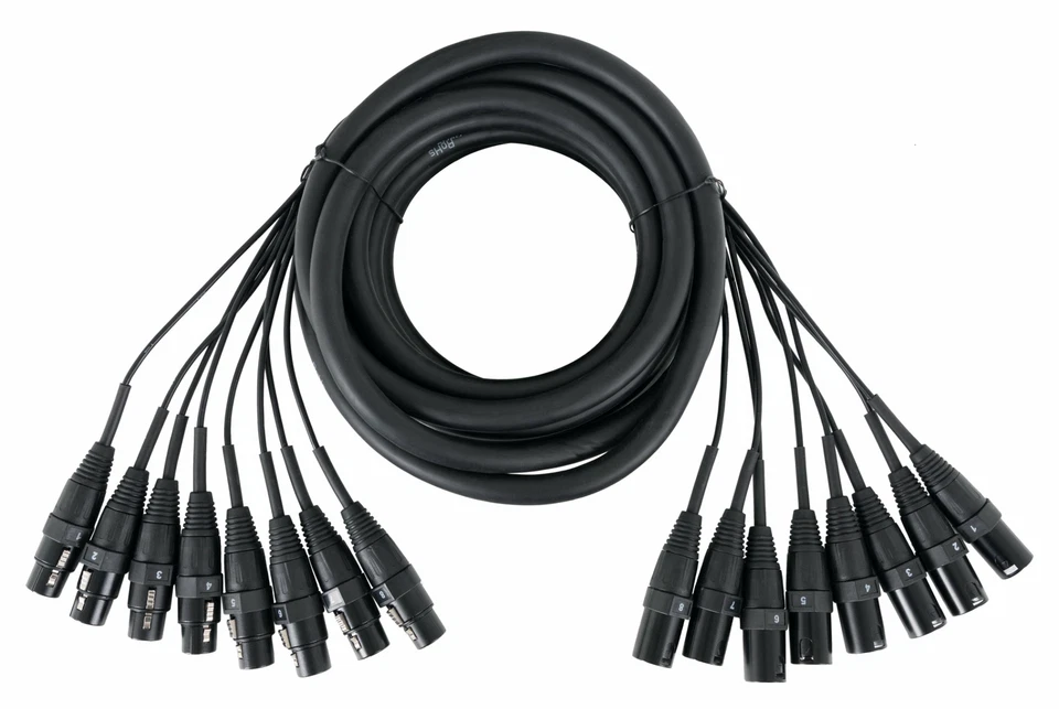 PRONOMIC 8-fach Multicore Kabel 5 Meter Länge XLR male female Kanal Cable Peitsche Sub
