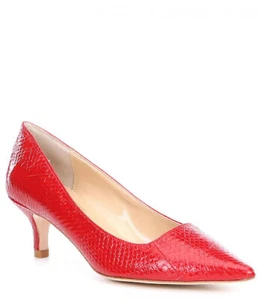 Luxe By J Renee Estoria Snakeskin Kitten Heel Pump Size 8 Z8217 - Picture 1 of 2