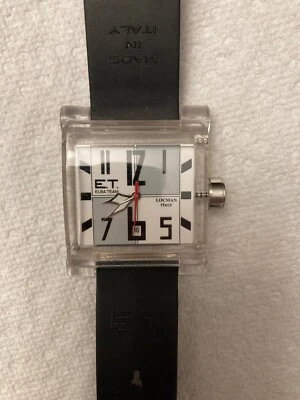Reloj Locman ELBA TEAM ET-380 - Cara Blanca/Gris Banda Negra Hecho en Italia Foto 1 de 4