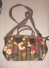 Nica Brown Black Floral Crossbody Hand Bag. Fab Condition 