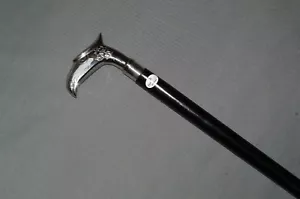 Adler Gehstock Wanderstock Flanierstock Stock silbern schwarz 96 cm Spazierstock - Bild 1 von 9