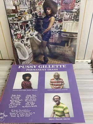 PUSSY GILLETTE PERMANENT TRASH VINYL RECORD LP butthole surfers cherubs surfbort - Image 1 of 3