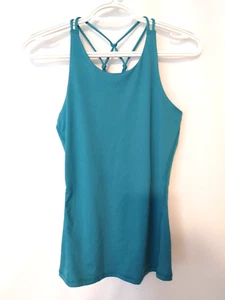 All In Motion Girls Tank Top w/ Knotted Lattice Back Teal XL 14/16 #14396 - Picture 1 of 5