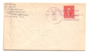 USS BOGGS (DD-136) Destroyer • 1932 Navy Naval Cover • purple Ship Cancel - Picture 1 of 1