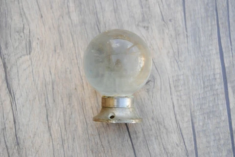 Vintage Clear smooth round glass mortise entrance door cabinet knob handle pull Cover