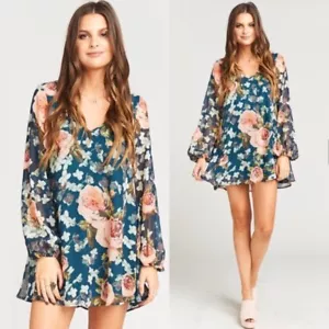 Show Me Your Mumu Donna Michelle tunica donna taglia M blu maglione floreale - Foto 1 di 12