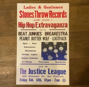 Stonesthrow Lootpack Beat Junkies PBW Concert Poster Rap US OG 14x22” - Imagen 1 de 6