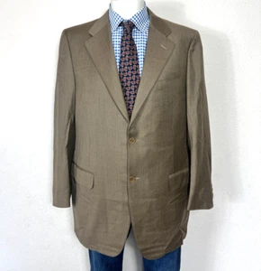 Canali Sport Coat Jacket Beige Italian Wool 2 Button Vented Men's 44L Nice - Picture 1 of 12