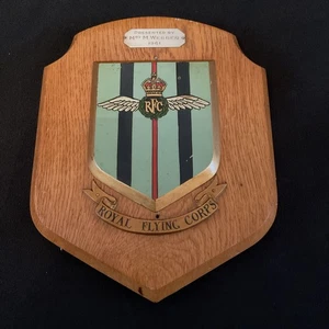 GROßE Vintage Royal Air Force ROYAL FLYING CORPS Mess Wandrelief/Schild 1961 - Bild 1 von 8