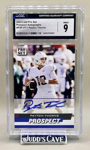 🚨2022 Leaf Pro Set Prospects Payton Thorne #PSP-PT1 Auto CGC 9 MINT 🏈 - Picture 1 of 2