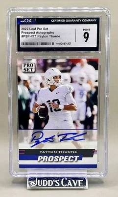 🚨2022 Leaf Pro Set Prospects Payton Thorne #PSP-PT1 Auto CGC 9 MINT 🏈 - Image 1 of 2