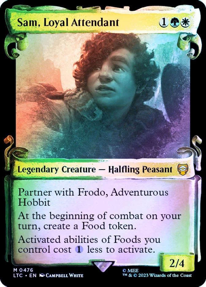 MTG SILVER FOIL Sam, Loyal Attendant  - The Lord of the Rings Commander #476 - Image 1 of 1