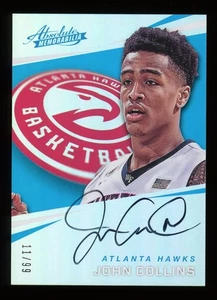 JOHN COLLINS 2017-18 PANINI ABSOLUTE ROOKIE AUTOGRAPHS #AR-JC /99 RC Auto - Picture 1 of 2