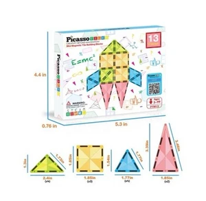 Picasso Tiles 13 Pieces Mini Magnet Tile Building Blocks - Picture 1 of 4