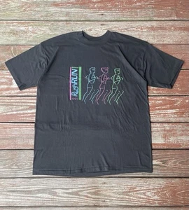 Vintage 90s Single Stitch T-Shirt Mens 3XL Black 1991 Rush Run XXXL Neon Running - Picture 1 of 8