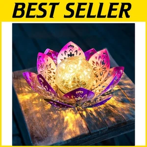 Stylish Solar Flower Table Lamp with Gradient Purple Shade - Perfect for Garden - Picture 1 of 8
