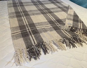 Restoration Hardware Plaid Fringe Throw Blanket 50x72 - Picture 1 of 4