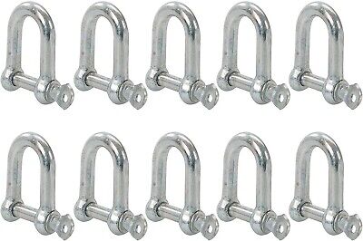 10x M12 Galvanised Steel Zinc Plated D Shackle Lifting Towing Screw Pin Shackles • 6.99£