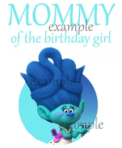 Trolls # 23 - 8 x 10 - Maglietta Ferro su Trasferimento - Mamma di Compleanno Bambina - Ragazzo - Foto 1 di 1