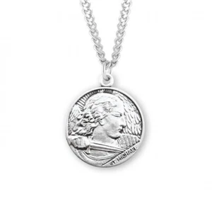 925 Sterling Silver Saint Michael Pendant Medal Necklace With Chain & Box - Picture 1 of 3
